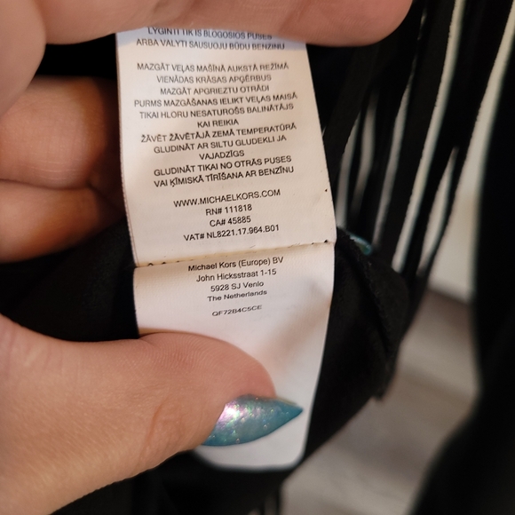 Michael Kors Black Faux Suede Fringe Moto Zip Jacket Women's Medium Size 8 - Picture 9 of 12